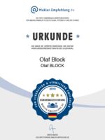 Jahresurkunde von Immobilienmakler Olaf Block aus Halberstadt